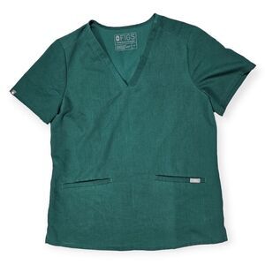 Figs Emerald Green Limited Edition Casma 3 Pocket Scrub Top Women's Size Medium‎